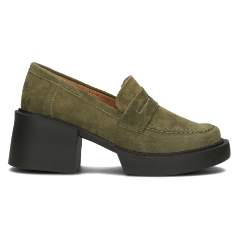 Skórzane półbuty damsie Filippo DP4685/23 KH khaki