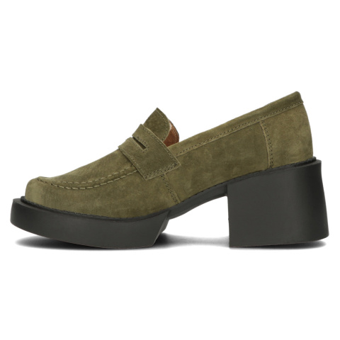 Skórzane półbuty damsie Filippo DP4685/23 KH khaki