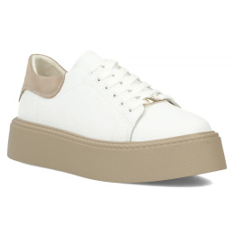 Skórzane sneakersy damskie Filippo DP6119/24 WH biały