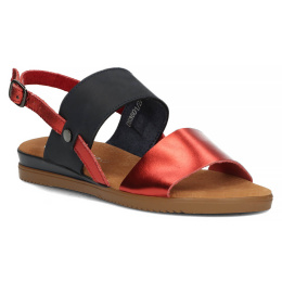 Skórzane sandały damskie Filippo DS3601/22 czerwono-granatowe