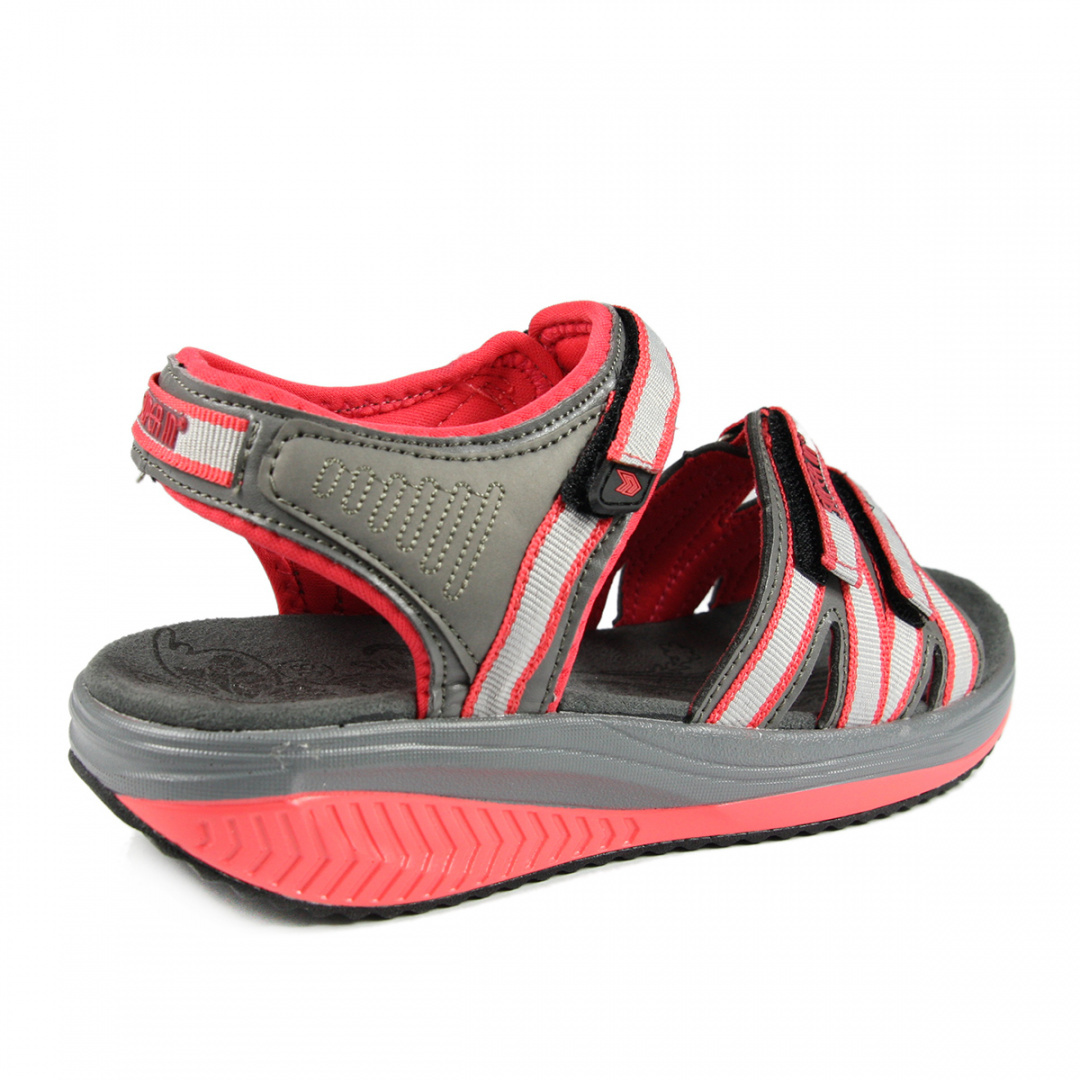 Sportowe sandały damskie Super In 5347 szaro - czerwone