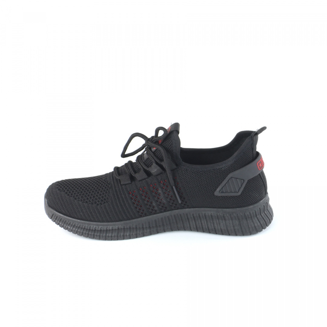 Sneakersy damskie News 21TX02-3677 czarne/czerwone