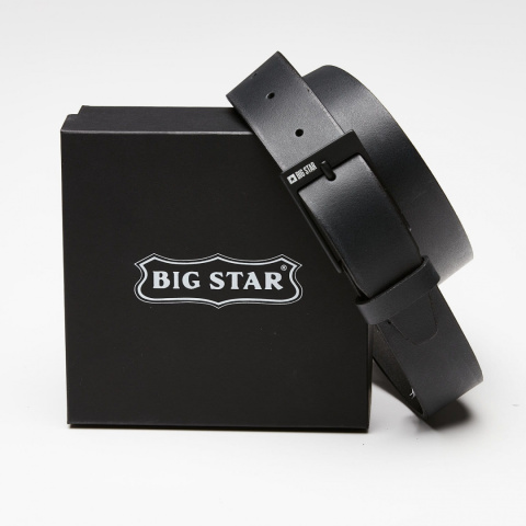Skórzany pasek męski Big Star Shoes HH674135 100cm czarny