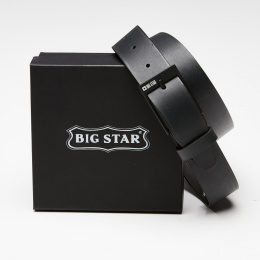Skórzany pasek męski Big Star Shoes HH674135 90cm czarny