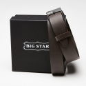 Skórzany pasek męski Big Star Shoes HH674136 115cm brązowy